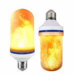 LED Flame Effect Fire Light Bulbs 4 Modes with Upside Down Effect Simulated Decorative Flickering Light Atmosphere Lighting Vintage Flaming Lamp for Christmas Halloween(2 Pack)