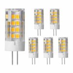 G4 LED Bulb 12V AC/DC, Bi-pin G4 Base 5Watt T3 Led Bulb Lighting Equivalent 40W Halogen Bulbs, Warm White 2700K-3000K Light Bulbs for Landscape, Ceiling, Chandelier, Wall Sconce, Not-Dimmable (6-Pack)