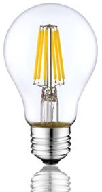CF Grow LED Filament Light Bulbs Edison Vintage Style Dimmable A60 6W 60 Watt Equivalent E26 Base Warm White Light Bulbs 2700K Lamp with Clear Color Cover Decorative Fixture
