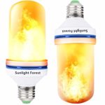 Sunlight Forest – LED Flame Effect Light Bulb – 4 Modes with Upside Down 108 Pcs 2835 E26 E27 Beads LED Flame Bulb for Atmosphere Holiday Hotel Party Decorative (2PACK)