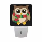 Owl Colored Scarf-0.5W Embedded LED Night Lamp with Dusk to Dawn Sensor, Sunlight White Lamp, Children Night Lamp, Baby Night Lamp 76mm×114mm×48 mm