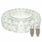 26.3ft 288 LEDs Rope String Lights, 6000K Daylight White, 110V, 2 Wire, Waterproof Indoor/Outdoor use, Connectable, Can Cut, Two UL Listed Power Supply, Ideal Backyards, Decorative Lighting