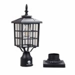 Kemeco ST4224Q LED Cast Aluminum Solar Post Light Fixture with 3-Inch Fitter Base for Outdoor Garden Post Pole Mount