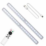 SZOKLED Rechargeable LED Closet Lights with Remote Control LED Under Cabinet Lighting, Wireless Counter Light Fixtures Magnetic Strip, LED Under Bar Light for Kitchen Lighting, Shelf Lighting White