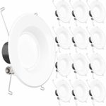 Sunco Lighting 12 Pack 5/6 Inch Smooth Recessed Retrofit Kit Dimmable LED Light, 13W (75W Replacement), 3000K Kelvin Warm White, Quick/Easy Can Install, 830 Lumen, Wet Rated