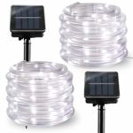 2 Pack Solar String Rope Lights Outdoor LED String Lights Christmas Lights for Garden Patio Party Decoration White 23FTx2