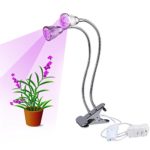 Aunifun LED Grow Lights Plant Grow Lamps 10W Red and Blue LED Light with Clamp for Indoor Plants Garden Greenhouse and Office