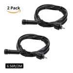 2 PCS Power Extension Cables, 3.5 x 1.35mm DC extension wire, 6.5ft per cables, IP65 waterproof, black,for Greenclick Upgrade LED Outdoor Spotlight