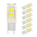 G9 LED Light Bulbs, 3W (40W Halogen Equivalent), 380LM, Cool White (6000K), G9 Base, G9 Daylight White Bulbs for Home Lighting (Pack of 6)