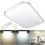 YesHom Dimmable LED 48W Aluminum Flush Mount Ceiling Light Rectangle 25.6″x17″ w/Remote Control 3000k-6500k 6240lm 110V
