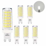 The Brightest G9 GU9 LED Small Corn Capsule Light Bulbs 11W 1000Lm Cool White 6000K AC110-120V Omnidirectional Lighting Much Brighter than 60W G9 Halogen Light Bulb, 6 Pack by Enuotek