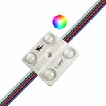 LEDJump Super Bright High Power Lens-Waterproof RGB LED Modules Strip 4XSMD Chips Color Changing 12-Volt 3M Tape (10-Pack), UL Listed Certified