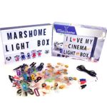 MARSHOME Cinema Light Box with 273 Letters & Symbols + 60 in USB Cable Bright Letter LED Box A4 Size Vintage Cinematic Light Box Changeable Message Sign