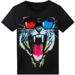 LED T Shirt Sound Activated Glow Shirts Light up Equalizer Clothes Party Tiger