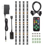 HitLights UL-Listed LED Light Strip Accent Kit, 4 x Pre-Cut 12 Inch RGB LED Strips – Includes Remote, Power Supply and Connectors for Under Cabinet, Kitchen, TV Lights &More