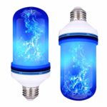 CPPSLEE – LED Flame Effect Light Bulb – E26 Standard Base – Atmosphere Decoration Fire Flickering Simulation 105 pcs 2835 LED Beads -Flame Bulb for Home Decoration (Blue)