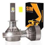 Simdevanma H1 LED Headlight Bulbs Kit Apply to Car Headlamp and Fog-Front (Attention model) 60W 7600LM 6500K White 1Year Warranty