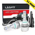 LASFIT 9012 HIR2 7600LM LED Headlight Conversion Kit, Hi/Lo beam headlight bulbs, Halogen Headlight Replacement, 72W 6000K Xenon White, 1 Pair- 1 Year Warranty All-in-One Conversion Kit