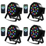 Uplights 18 RGB Led UpLights, Missyee Sound Activated DMX Uplighting, LED Par Can Lights with Remote Control, DJ Uplighting Package for Wedding Birthday Home Party (4 pcs)