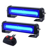 WOWTOU Emergency Blue Grille Light Head, 16W Bright Linear LED Mini Strobe Lightbar Surface Mount for Volunteer Firefighter, EMS Lighting, Police Cars, SUV and More