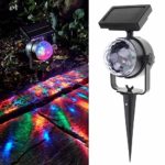 angel3292 Clearance Outdoor Garden Lawn Decor Colorful Lamp Rotating Solar LED Projector Bulb Light