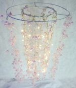 Christmas Concepts 60cm x 30cm Pink Ceiling Bead Decoration White LED Lights -Home Or Christmas Decoration