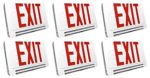 LED Red Exit Sign & Emergency LED Lightpipe Combo with Battery Backup (6 Pack)