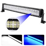 LED Light Bar YITAMOTOR 22″ Light Bar 7D Spot Flood Combo Blue&White Light Beam compatible for Offroad Jeep Truck ATV SUV 4WD 4×4 Pickup with Mounting Brackets 120W, 3 Year Warranty