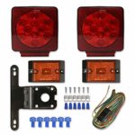 4 PCS LED Boat Waterproof Trailer Tail Lights Kit Submersible Tail Lamp Running Stop Turn Signal Brake Marker Reversing Backup Light for Truck RV Van Marine Pickup Bus Towing Vehicle DC12V ,Universal