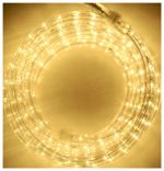 Izzy Creation 24FT Warm White LED Flexible Rope Lights Kit, Indoor/Outdoor Lighting, Waterproof, 1/2″ Diameter Heavy Duty Tube, 120V, UL Listed, Home, Garden, Patio, Shop Windows, Party, Christmas
