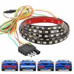 anngrowy Truck Tailgate Light Bar Strip 5-Function 60″ 2-Row LED Strip Brake Signal Light Red/White Reverse Stop Turn Signal Running for Jeep Trailer SUV RV Car