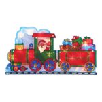 Christmas Decorations Light Up Metallic Santa on his Train Silhouette with LED bulbs 26cm 70460