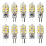 Mechok G4 LED Bulb 2W Bi-Pin Base Light Bulbs, 20W Halogen Bulb Equivalent, AC/DC 12 Volt, Not Dimmable Warm White 3000K, （10-Pack）