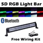 Omotor 5D 200W 22 Inch RGB Cree Led Work Light Bar APP Bluetooth Control Strobe Multicolor Spot Flood Combo Beam (200W-RGB-5D)