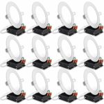 Sunco Lighting 12 Pack 5/6 Inch Slim Ultra-Thin Recessed Retrofit Kit LED Ceiling Light Fixture 14 Watt (85W EQ) 5000K Kelvin Daylight 850LM, Dimmable, Junction Box or Can Install, Damp Area