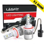 LASFIT H13 9008 LED Headlight Bulbs 72W 7600LM 6000K Xenon White Internal Driver Dual Beam Headlight Hi/Lo Beam All-in-One (Pack of 2)