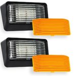 2 Pack LED RV Exterior Porch Utility Light – 12v 280 Lumen Lighting Fixture. Replacement Lighting for RVs, Trailers, Campers, 5th Wheels Black Base, Clear and Amber Lenses Included (Black, 2-Pack)