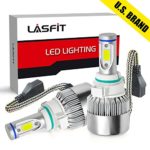 LASFIT 5202/PSX24W/5200/5201/9009 LED Fog Light Bulbs Kits-Flip COB Chips-60W 7600LM 6000K-（Pack of 2）