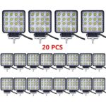 Led Light Bar,Lumitek 20PCS 4inch 48W Led Work Light Square Flood lights Off-road Lights Led lights for Trucks,Off-road Vehicle, ATV, SUV, UTV, 4WD, Jeep, Boat and more