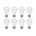 LUNO A19 Non-Dimmable LED Bulb, 9.0W (60W Equivalent), 800 Lumens, 4000K (Neutral White), Medium Base (E26), UL Certified (8-Pack)