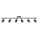 Globe Electric Kearney 6-Light Foldable Track Lighting Kit, Oil Rubbed Bronze Finish, Champagne Glass Shades, 6 Bulbs Included, 59086