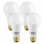 3-Way 40/60/100W Equivalent LED A21 Light Bulb, Energy Star + UL-Listed,5000K Daylight, E26 Medium Screw Base, for Table Lamp, Bedside Lamp, Pack of 4