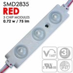 UL Certified SMD 2835 LED Module – 0.72W – Red – 200pcs – Waterproof IP67 – Beam Angle 160° – Permanent Grade 3M Tape for Easy Installation – 3yr Warranty (#2183)