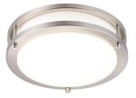 Cloudy Bay LED Flush Mount Ceiling Light,10 inch,17W(120W Equivalent) Dimmable 1150lm,5000K Day Light,Brushed Nickel Round Lighting Fixture for Kitchen,Hallway,Bathroom,Stairwell
