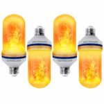 CPPSLEE – LED Flame Effect Light Bulb – 4 Modes with Upside Down Effect – 4 Pack E26 Base LED Bulb – Flame Bulb for Christmas Home/Hotel/Bar Party Decoration