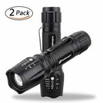 LED Tactical Flashlight,High Lumen Super Bright Handheld Light,Zoomable Focus 5 Light Mode Portable Flash Lighting Torch for Camping Hunting Emergency Everyday(EDC) Flashlights (Pack 2)