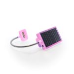 Solar Rechargeable Book Light Ideal for Reading in Bed – Solar or USB Rechargeable LED Clip-On Reading Light – 2 Light Settings Suitable for Bed Reading and Car Reading – Perfect for Kids (Pink)