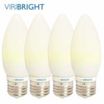 LED Candelabra Bulbs, Viribright B10 (3.2W), 25 Watt Equivalent led Light Bulbs, Warm White (2700K), 270 Lumen, E26 led Bulb Base – Pack of 4