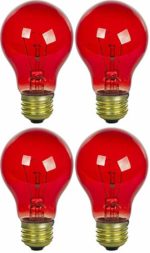 4 Pack 40 Watt A19 Colored Transparent Red Incandescent Medium Base Party Light Bulb