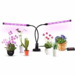 CHINFAI Plant Growing Lamp, 18W Dual Head Timing Function Grow Light 36 LED 5 Dimmable Levels with 360° Flexible Adjustable Gooseneck for Indoor Plants Hydroponics Greenhouse Gardening